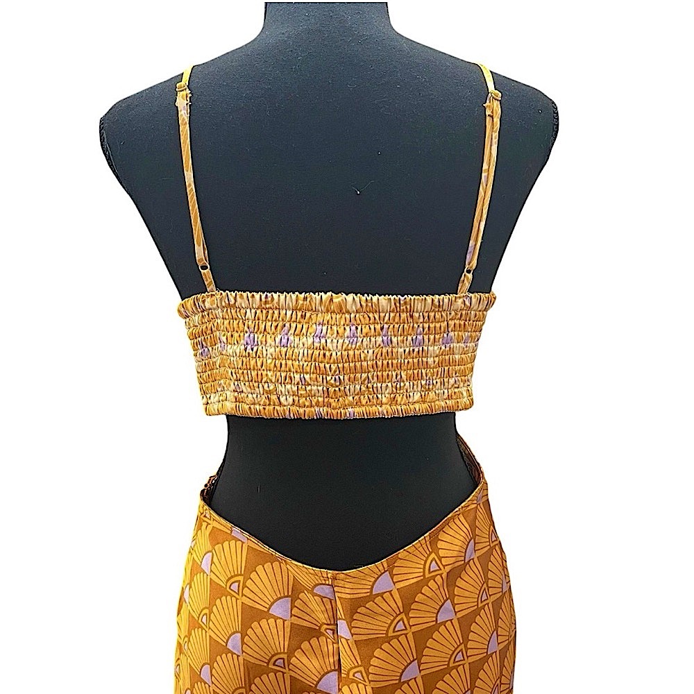 NWT House of Harlow 1960 x Revolve Yellow Geometric Shape Open Back Maxi - Picture 7 of 13